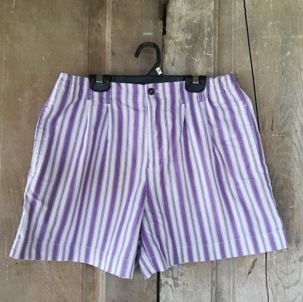 Vintage Purple Striped Shorts